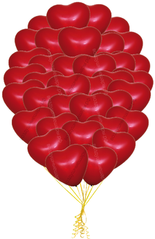 Букет сердец красных латексных с сердцем "I love you"